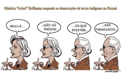 Gleisi enfrenta protesto de índios em Brasília Gleisi enfrenta protesto de índios em Brasília