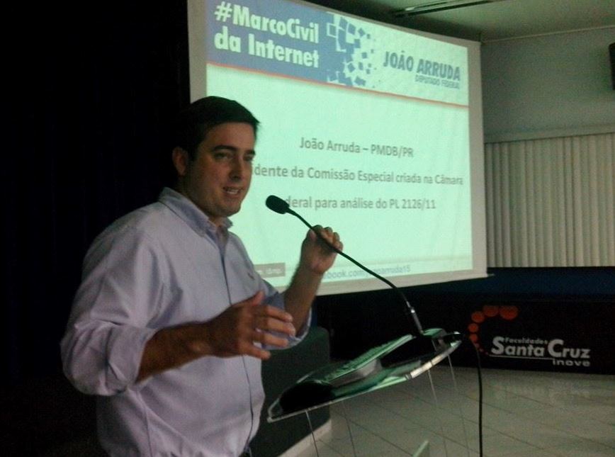 Marco Civil é a garantia de internet democrática e livre, diz João Arruda Marco Civil é a garantia de internet democrática e livre, diz João Arruda