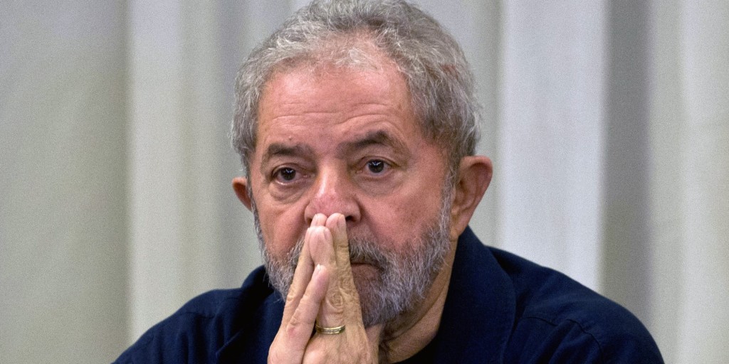 Former Brazilian President (2003-2011) Luiz Inacio Lula da Silva gestures during a meeting with the Workers' Party (PT) members in Sao Paulo, Brazil on March 30, 2015 AFP PHOTO / Nelson ALMEIDA (Photo credit should read NELSON ALMEIDA/AFP/Getty Images)