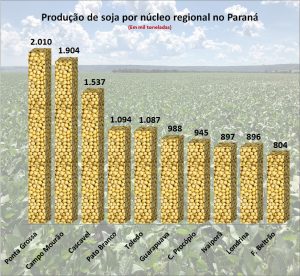 Região de Ponta Grossa é destaque na produção de soja safra 2018/2019