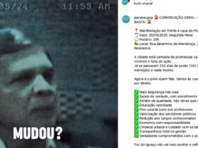 Darlon Dutra, da Página Parana Pop do Instagram, convoca manifestação em frente à casa do prefeito de Foz
